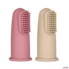PETITE&MARS Szilikon ujjra húzható fogkefe szett - Rose&Sand 2db 0m+