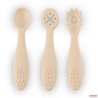 PETITE&MARS Take&MatchSzilikon gyakorló kanál szett 6m+ 3db - Desert Sand 