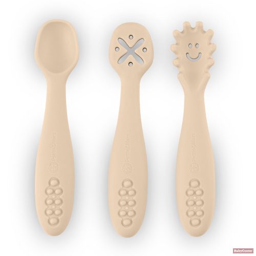 PETITE&MARS Take&MatchSzilikon gyakorló kanál szett 6m+ 3db - Desert Sand 