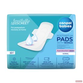   Canpol babies Szülés utáni nappali szárnyas tisztasági betét 10 db