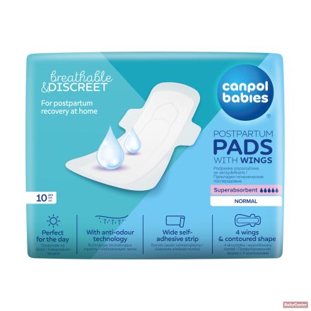 Canpol babies Szülés utáni nappali szárnyas tisztasági betét 10 db