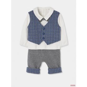 Boboli prémium babaruha szett kockás /szürke-kék/