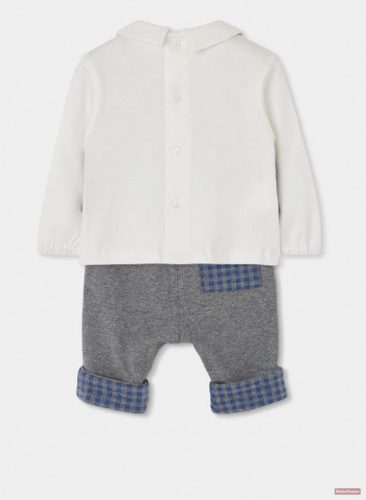 Boboli prémium babaruha szett kockás /szürke-kék/