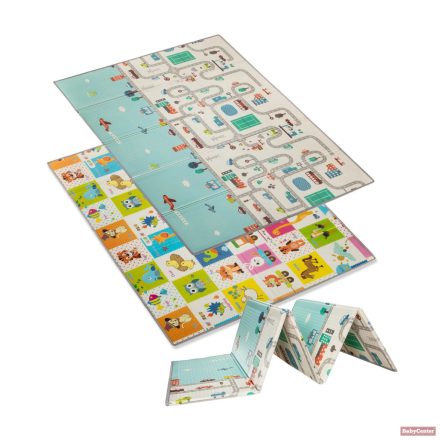 Zopa kétoldalas, összecsukható habszivacs játszószőnyeg (szegett szegéllyel) 200×150 cm - city