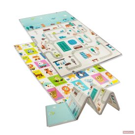   Zopa kétoldalas, összecsukható habszivacs játszószőnyeg (szegett szegéllyel) 180×120 cm - city