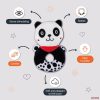Zopa kontrasztos,szenzoros csörgő-panda