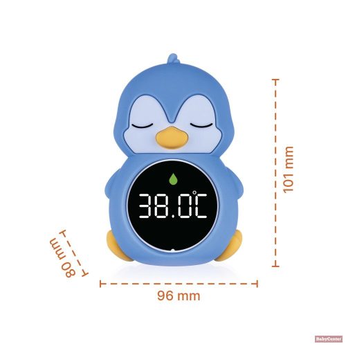 ZOPA Szilikon digitális szoba-és vízhőmérő éjjeli fény 3 az 1-ben – Penguin