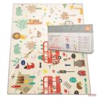 Zopa kétoldalas, összecsukható habszivacs játszószőnyeg (szegett szegéllyel) 200×150 cm - forest