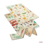 Zopa kétoldalas, összecsukható habszivacs játszószőnyeg (szegett szegéllyel) 180×120 cm - savana