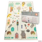 Zopa kétoldalas, összecsukható habszivacs játszószőnyeg (szegett szegéllyel) 180×120 cm - savana