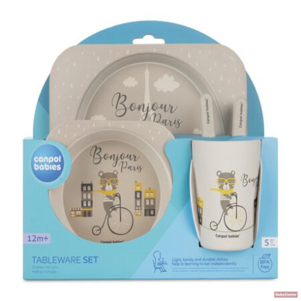 Canpol babies Ebéd szett BONJOUR PARIS 5db bézs