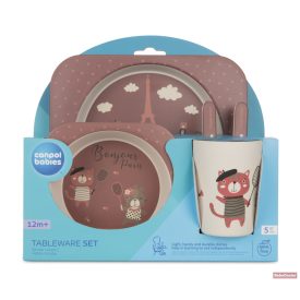 Canpol babies Ebéd szett BONJOUR PARIS 5db piros