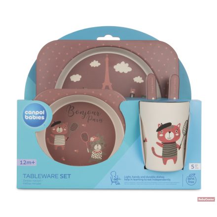 Canpol babies Ebéd szett BONJOUR PARIS 5db piros