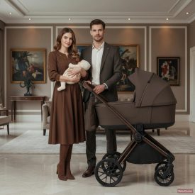   Adamex Bianco 4in1 multifunkciós babakocsi (Römer hordozóval,isofix bázistalppal) - Chocolate brown