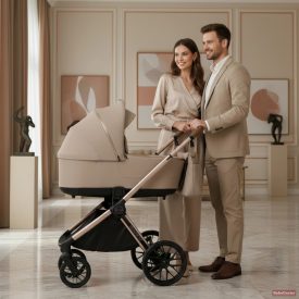   Adamex Bianco 4in1 multifunkciós babakocsi (Römer hordozóval,isofix bázistalppal) - Champagne Latte