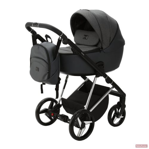 Adamex Blanc Premium Special Edition multifunkciós babakocsi 3in1 - sötétszürke,króm vázbetéttel /PS-595/