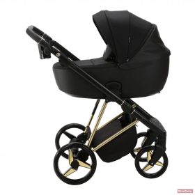   Adamex Blanc Premium multifunkciós babakocsi 3in1 - fekete /textil/gold vázbetéttel /TK-532/