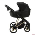 Adamex Blanc Premium multifunkciós babakocsi 3in1 - fekete /textil/gold vázbetéttel /TK-532/