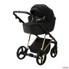 Adamex Blanc Premium multifunkciós babakocsi 3in1 - fekete /textil/gold vázbetéttel /TK-532/