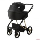 Adamex Blanc Premium multifunkciós babakocsi 3in1 - fekete /textil/gold vázbetéttel /TK-532/