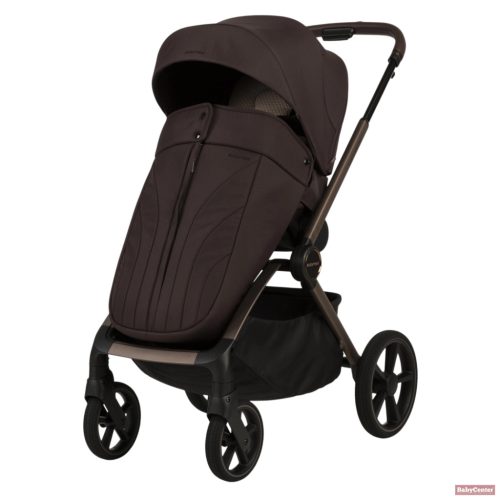 Adamex Como 2in1 premium multifunkciós babakocsi összecsukható mózeskosárral - Chocolate brown