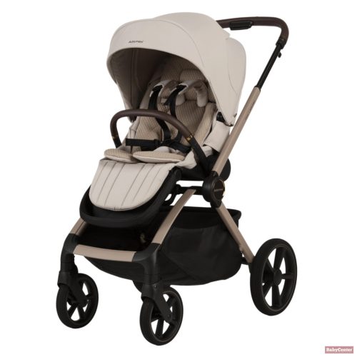 Adamex Como 4in1 premium multifunkciós babakocsi összecsukható mózeskosárral (Römer hordozóval,isofix bázistalppal) - Natura beige