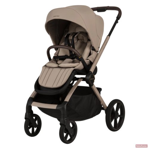 Adamex Como 4in1 premium multifunkciós babakocsi összecsukható mózeskosárral (Römer hordozóval,isofix bázistalppal) - Natura latte