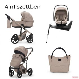   Adamex DOLCE Natura Premium babakocsi 4in1 szettben (Römer Safe Core hordozóval és bázistalppal) - SAND