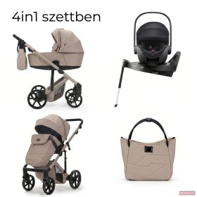   Adamex DOLCE Natura Premium babakocsi 4in1 szettben (Römer Safe Pro dönthető hordozóval és forgatható bázistalppal) - SAND