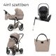 Adamex DOLCE Natura Premium babakocsi 4in1 szettben (Römer Safe Pro dönthető hordozóval és forgatható bázistalppal) - SAND