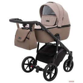   Adamex Nola babakocsi 2in1 (színazonos babahordozó vásárolható hozzá) - mogyoró fekete vázzal