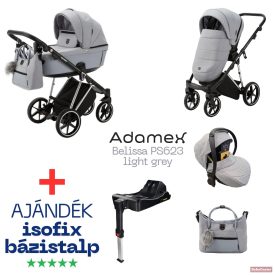   Adamex Belissa Premium multifunkciós babakocsi 3in1 Light grey&silver /PS-623/
