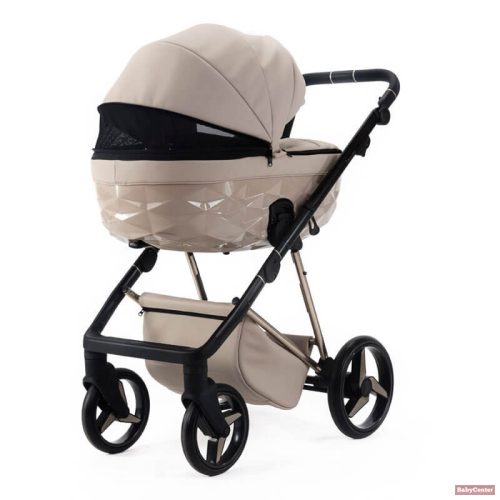 Adamex Quantum Star Premium babakocsi 4in1 szettben (Römer Safe PRO dönthető hordozóval és forgatható bázistalppal) - Beige Leather 