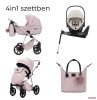 Adamex Quantum Star Premium babakocsi 4in1 szettben (Römer Safe PRO dönthető hordozóval és forgatható bázistalppal) - Rose Leather