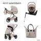 Adamex Quantum Star Premium babakocsi 4in1 szettben (Römer Safe PRO dönthető hordozóval és forgatható bázistalppal) - Vanilla Leather