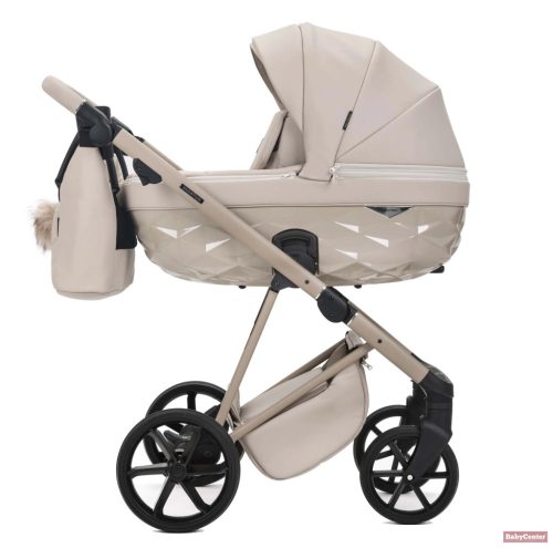 Adamex Quantum Star Premium babakocsi 4in1 szettben (Römer Safe PRO dönthető hordozóval és forgatható bázistalppal) - Vanilla Leather