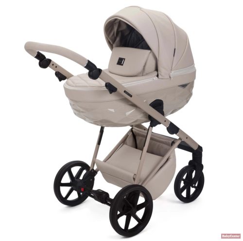 Adamex Quantum Star Premium babakocsi 4in1 szettben (Römer Safe PRO dönthető hordozóval és forgatható bázistalppal) - Vanilla Leather