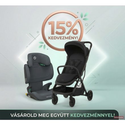 Adamex Zoom sportbabakocsi /black/ & Maxi-Cosi Rodifix M gyerekülés /basic grey/