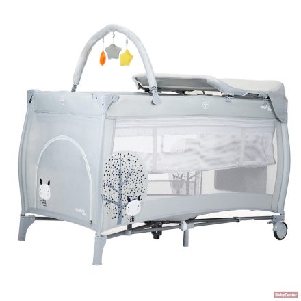 Asalvo Complet utazóágy pelenkázóval és játékkal - Baby Rabbit Grey