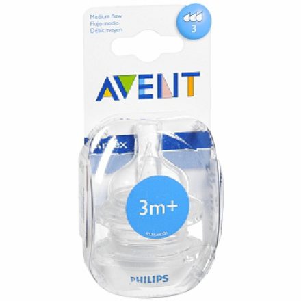 Avent classic szilikon etetőcumi közepes folyású 3hó+ /2db/