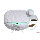 Babafészek - kókusz betéttel #zöld csillag-szürke elefánt