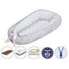 Babafészek - kókusz betéttel #szürke-fehér felhő