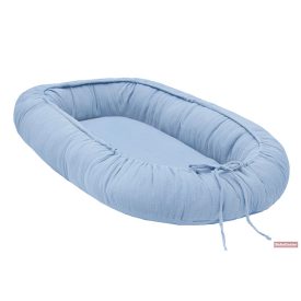 Muszlin Babafészek - kék