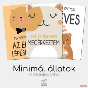 Babakártya | Minimál állatkák | 30 db