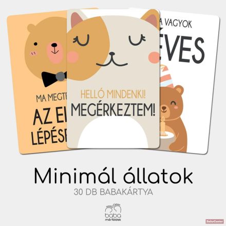 Babakártya | Minimál állatkák | 30 db