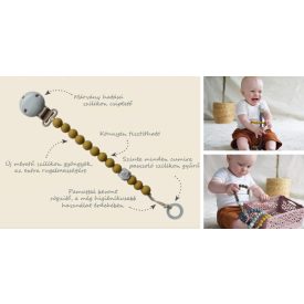 My Teddy szilikon cumilánc és rágóka egyben /mustard/