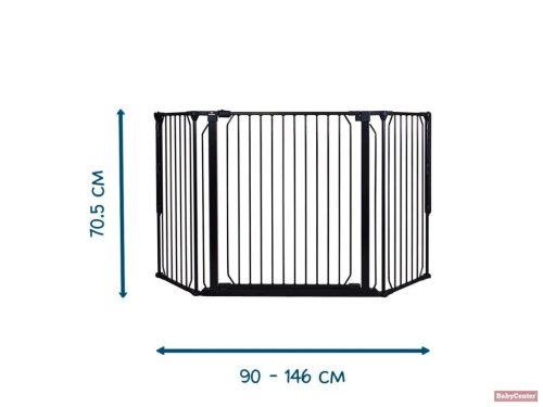  Baby Dan CombiFit M Univerzális térkorlát, fekete 90cm - 146cm