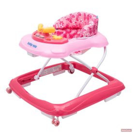   Baby Mix bébikomp kormánykerékkel,szilikon kerekekkel (pink)
