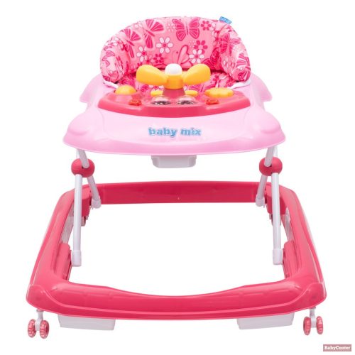 Baby Mix bébikomp kormánykerékkel,szilikon kerekekkel (pink)