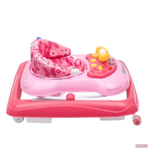 Baby Mix bébikomp kormánykerékkel,szilikon kerekekkel (pink)